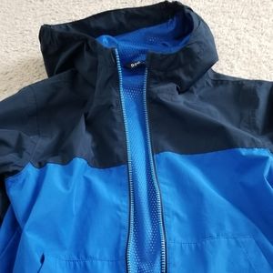 Blue windbreaker jacket